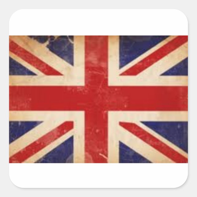 Alte britische Flaggenmarke Quadratischer Aufkleber (Vorderseite)