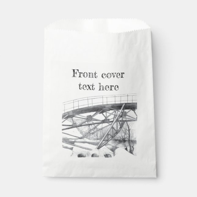 Alte Brücke. Bleistift zeichnend. Geschenktütchen (Vorderseite)