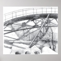 Alte Brücke. Bleistift zeichnend.