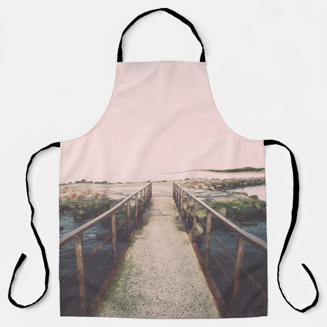 Alte Brücke mit rostigen Metallschienen in der Näh Schürze (Vorderseite)