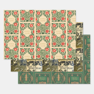 Alte Buchabdeckungen (Beige & Grün) Geschenkpapier Set