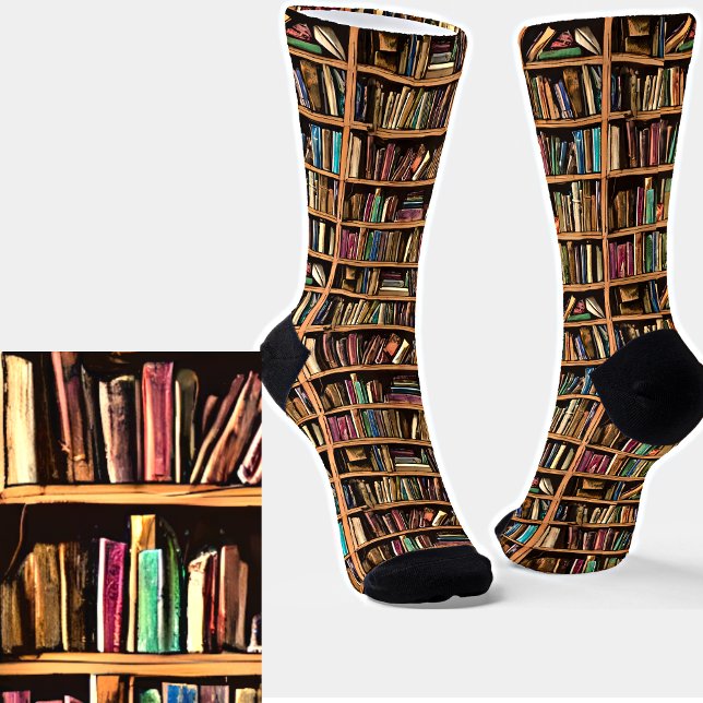 Alte Bücher auf Regalen Socken (Von Creator hochgeladen)