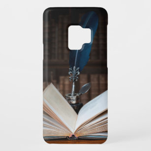 Alte Bücher, Stift und Vintage Tinte aus Holz Case-Mate Samsung Galaxy S9 Hülle