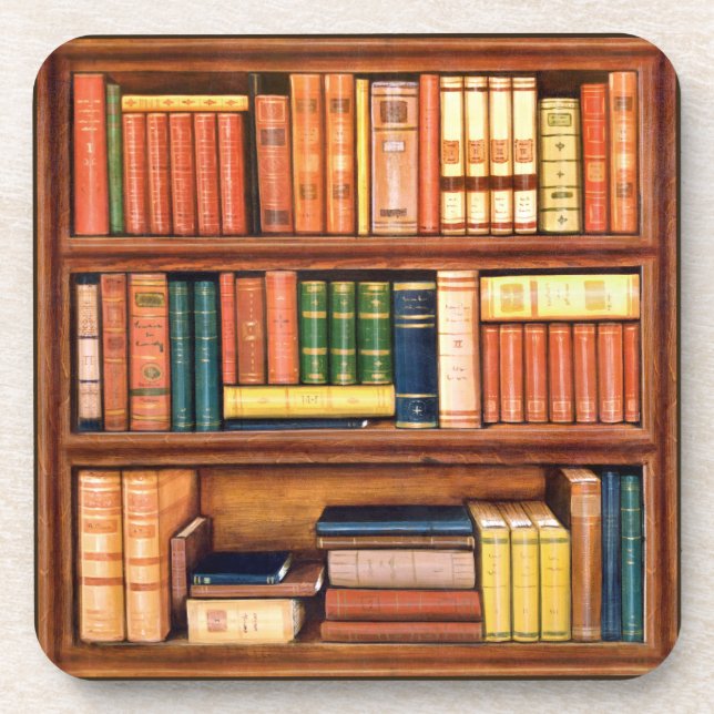 Alte Bücher - Vintage Bibliothek - virtuelle Unter Getränkeuntersetzer (Vorderseite)