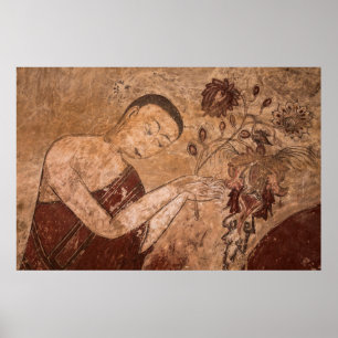 Alte buddhistische Malerei Poster