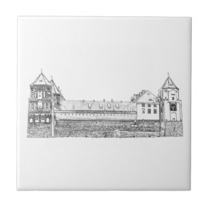 Alte Burg Architektur Skizze Fliese