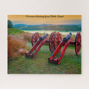 Alte Bürgerkriegskanonen.Frohe Weihnachten