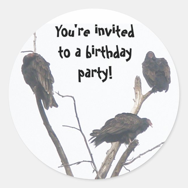 Alte Buzzards Party Einladung Sticker (Vorderseite)
