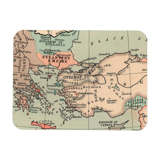 Alte Byzantinische Reichskarte Magnet (Horizontal)