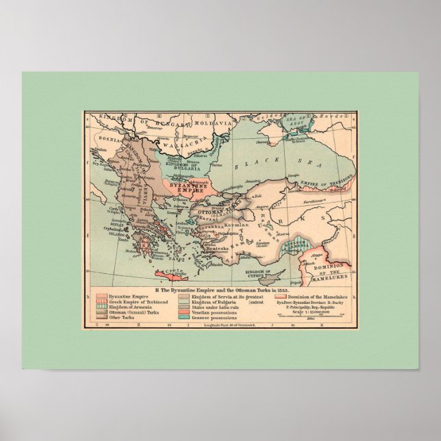 Alte Byzantinische Reichskarte Poster (Vorne)