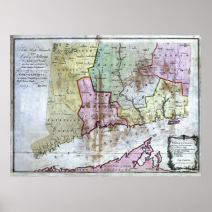 Alte Connecticut-Karte 1766 Poster