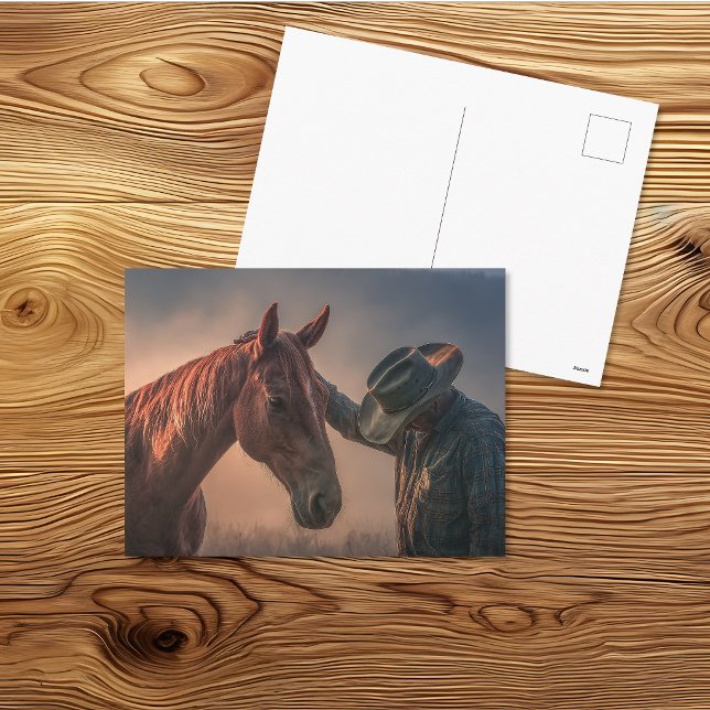 Alte Cowboy-Reflexion Western Postkarte (Von Creator hochgeladen)