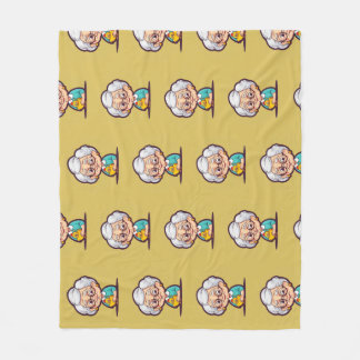 Alte Dame mit Hühnerdecke Fleecedecke