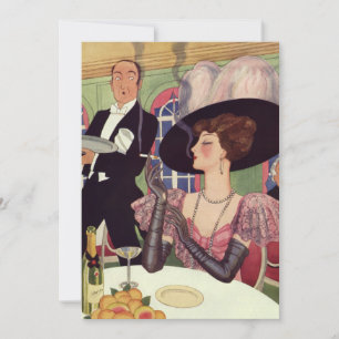 Alte Dame raucht Zigarette und trinkt Champagner