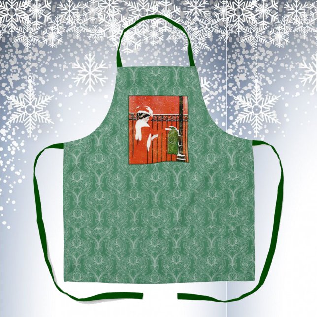 Alte Dame verschickt Weihnachtskarten per Post Schürze (Von Creator hochgeladen)