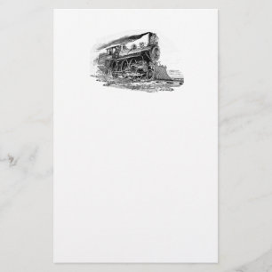 Alte Dampf-Lokomotive Briefpapier