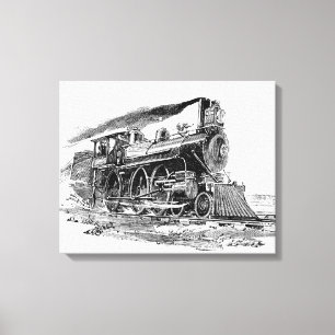 Alte Dampf-Lokomotive Leinwanddruck
