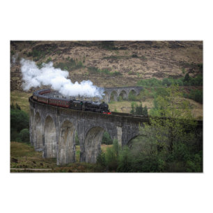 Alte Dampfbahn auf Glenfinnan Viadukt Fotodruck