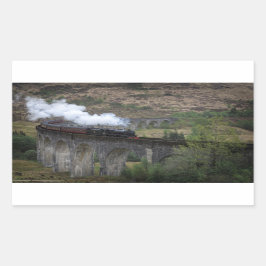 Alte Dampfbahn auf Glenfinnan Viadukt Rechteckiger Aufkleber