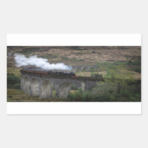Alte Dampfbahn auf Glenfinnan Viadukt Rechteckiger Aufkleber