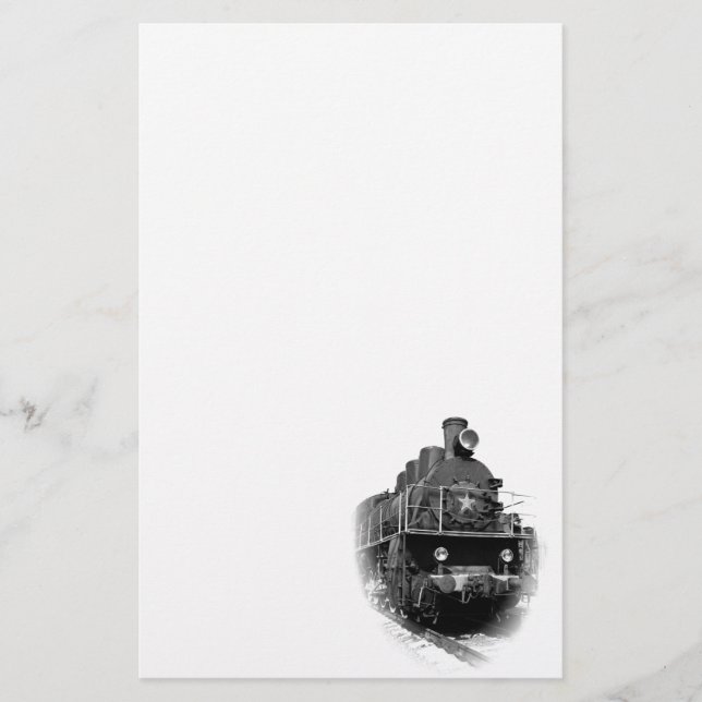 Alte Dampflokomotive Briefpapier (Vorderseite)