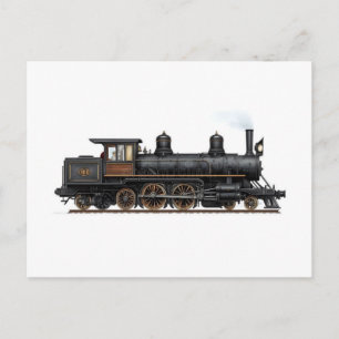 Alte Dampflokomotive im Vintage-Stil Postkarte
