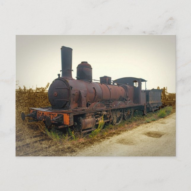 Alte Dampflokomotive in Portugal Postkarte (Vorderseite)