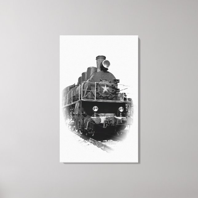 Alte Dampflokomotive Leinwanddruck (Vorderseite)