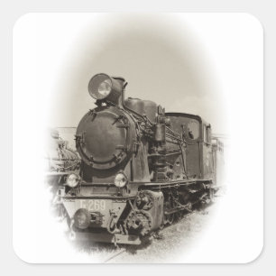 Alte Dampflokomotive Quadratischer Aufkleber