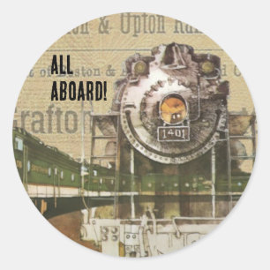 Alte Dampflokomotive Zug Dampfmaschine Eisenbahn Runder Aufkleber