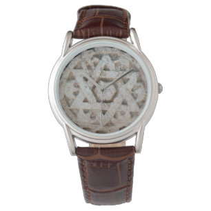 Alte Davidstern-Schnitzerei, Israel Armbanduhr
