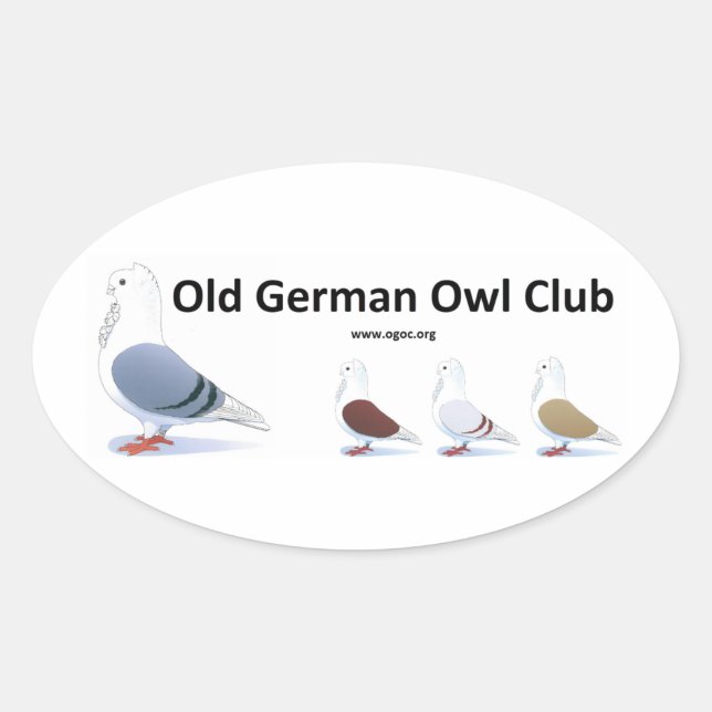 Alte deutsche Eule-Club-Aufkleber Ovaler Aufkleber (Vorderseite)