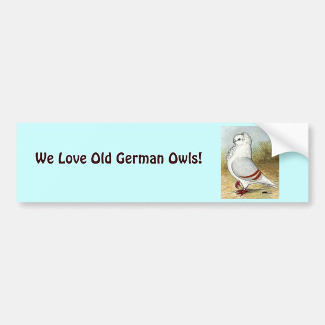 Alte deutsche Eule Stehend groß Autoaufkleber (Vorne)
