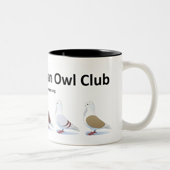Alte deutsche Eulen-Verein-Tasse Zweifarbige Tasse (Rechts)