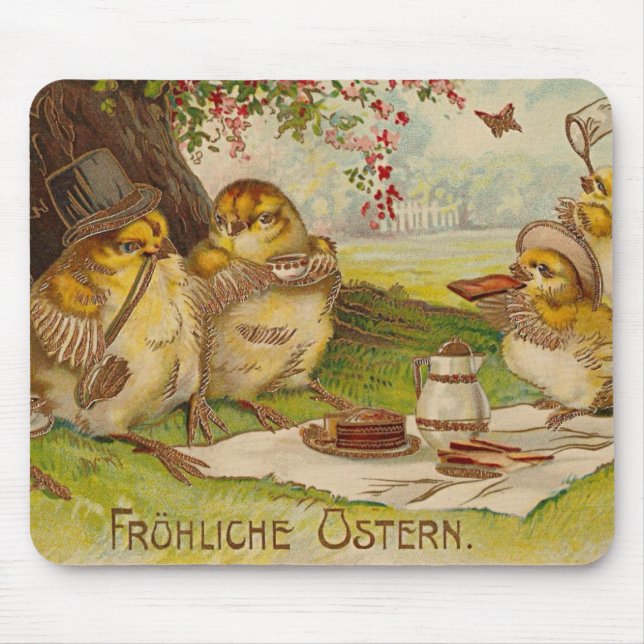 Alte deutsche Osterkarte Mousepad (Vorne)