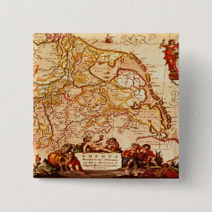 Alte Deutschland Karten-historische Geschenk-Reihe Button