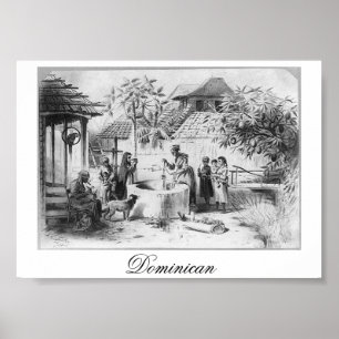 Alte Dominikanische Republik-Malerei circa 1871 Poster