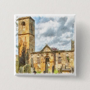 Alte Dreifaltigkeitsgotische Architektur Kirche Button