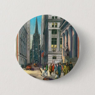 Alte Dreiheit u. Wall Street, New York Button