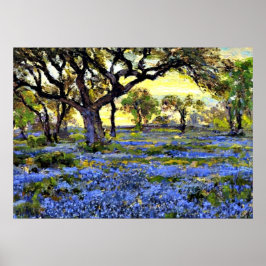 Alte Eiche und Bluebonnets - Onderdonk Kunst Poster