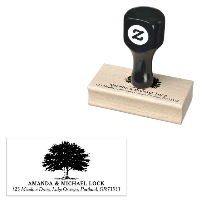 Alte Eichenbaum-Hochzeitstil-Rücksendeadresse Gummistempel (Stempel)