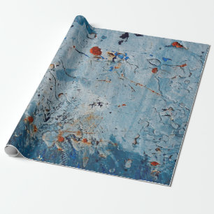 Alte Eisenoberfläche mit blauem Fleck, korrodieren Geschenkpapier