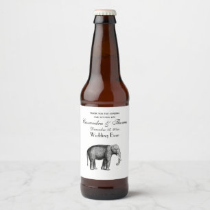 Alte Elefantenzeichnung Bierflaschenetikett
