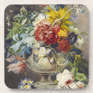 Alte elegante Blumenmalerei botanischer Garten Getränkeuntersetzer
