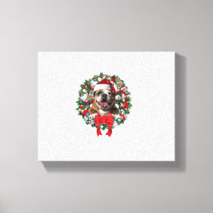Alte englische Bulldog Weihnachtsfeier Dekoration Leinwanddruck