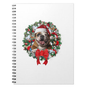 Alte englische Bulldog Weihnachtsfeier Dekoration  Notizblock