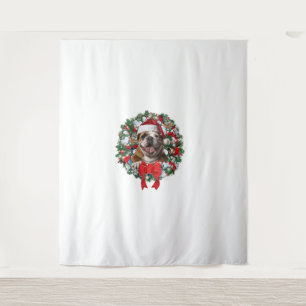 Alte englische Bulldog Weihnachtsfeier Dekoration  Wandteppich