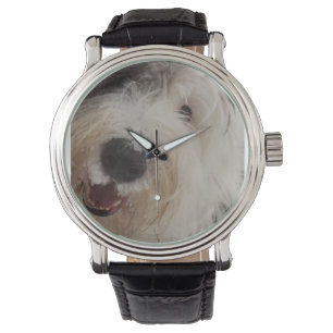 Alte englische Schäferhund-Uhr - Schnee-Gesicht Armbanduhr