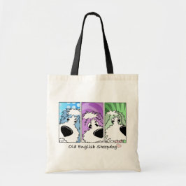 Alte englische Schafhunde-Gesichter Tragetasche