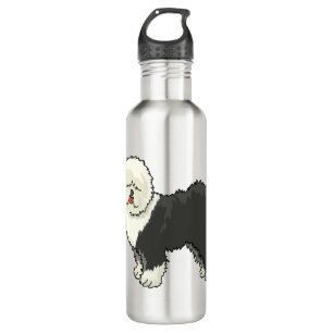 Alte englische Schafhündin, mein Freund Edelstahlflasche